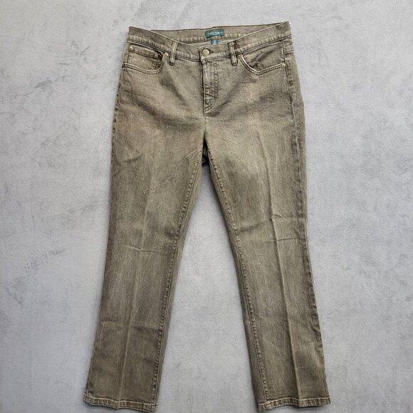 Lauren Ralph Lauren Jeans Women's Size 12P Brown Straight Leg Casual - Picture 1 of 10